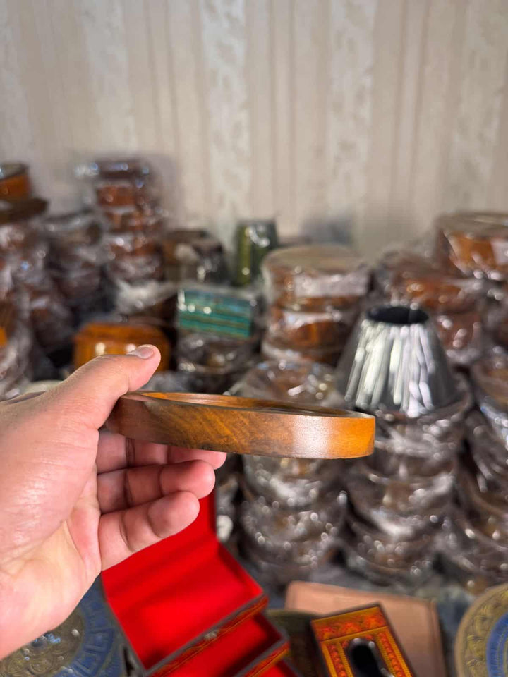 Elegant ceramic small serving plate on dining table

