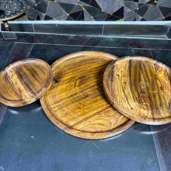 wooden plate set