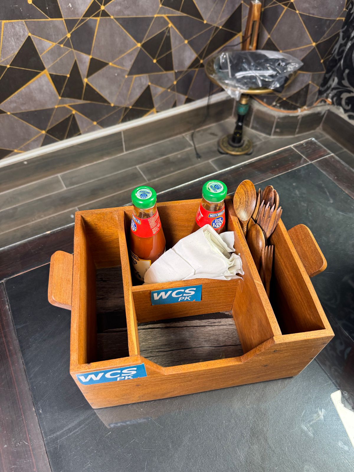 Wooden Kitchen Organizer Set