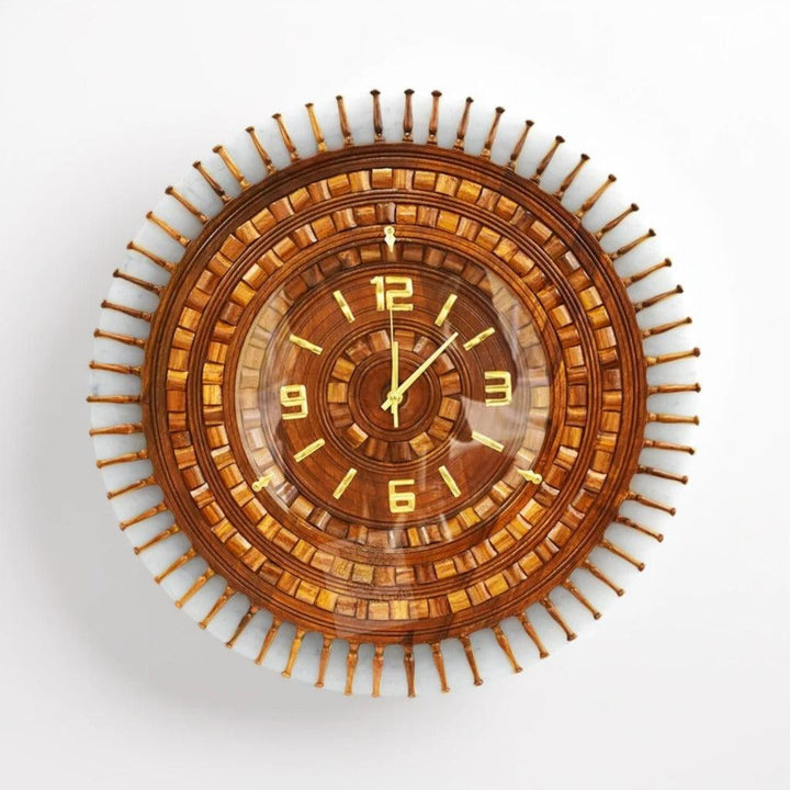 Wooden Sun Shape Clock - wcspk