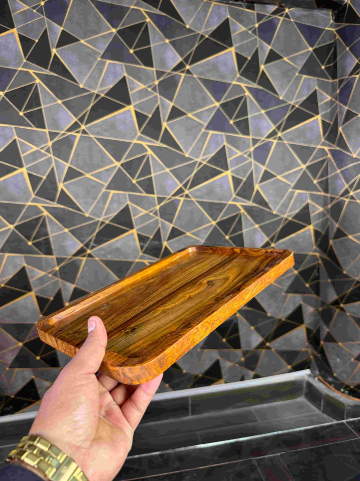 square shape wood platter - wcspk