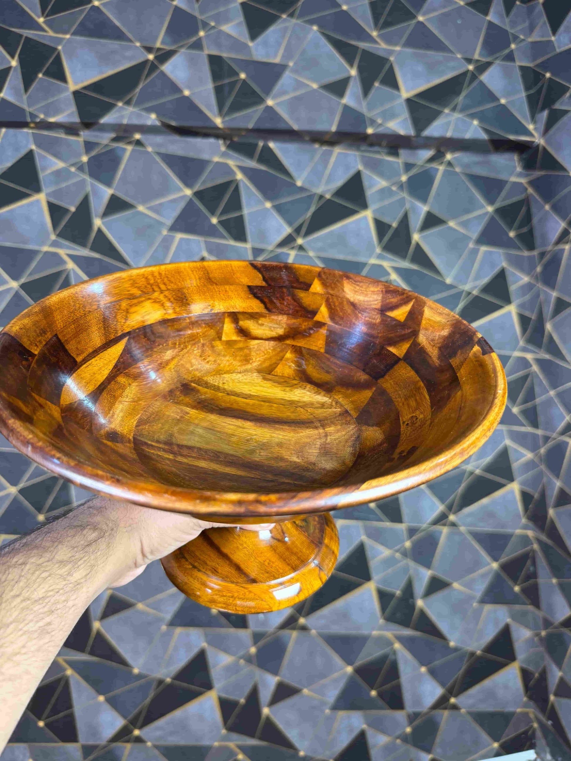 wooden bowl with stand - wcspk