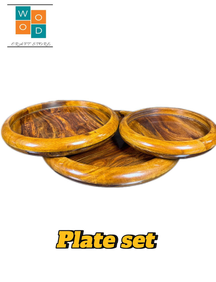 wooden plate set spanish style - wcspk